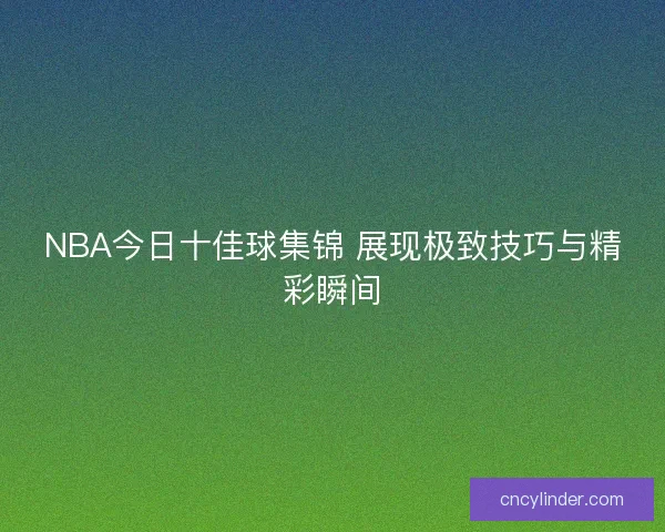 NBA今日十佳球集锦 展现极致技巧与精彩瞬间